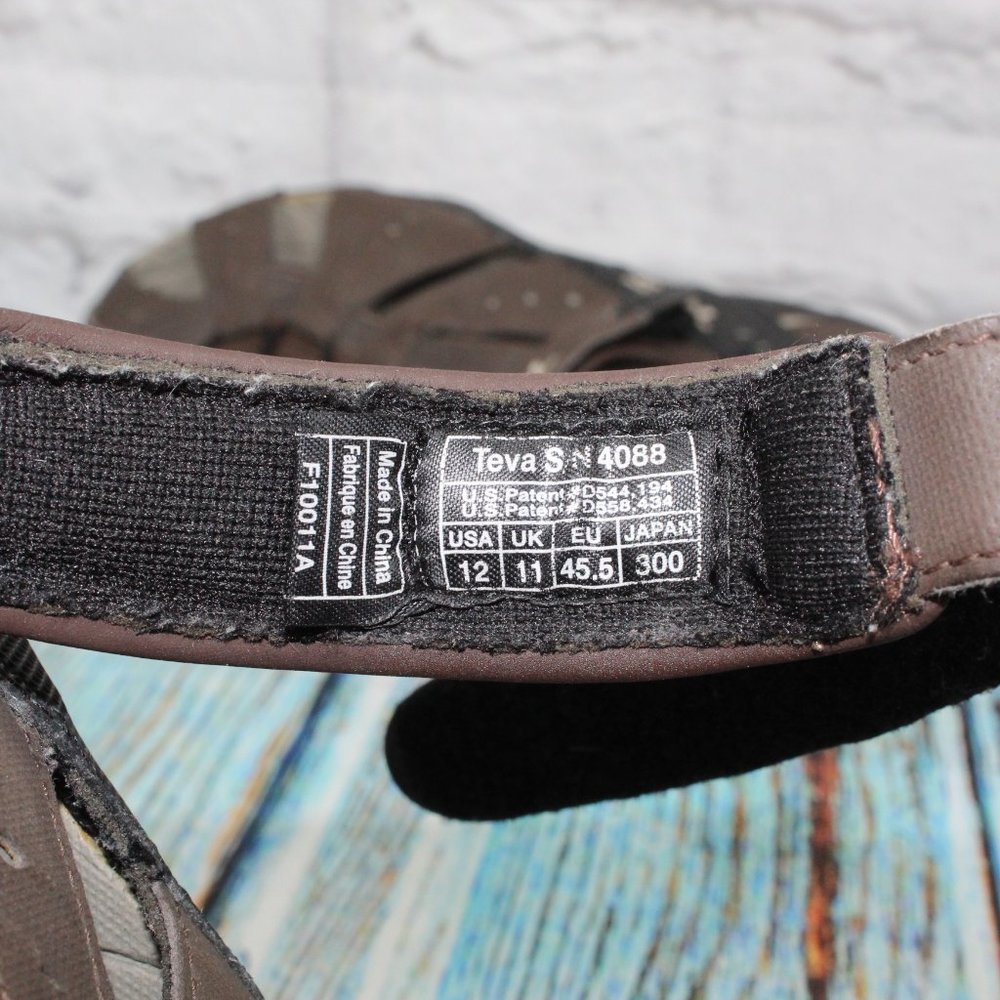 TEVA Brown Leather Mesh Enclosed Toes Sports Outdoor Sandals Size US 12 - Picture 5 of 7
